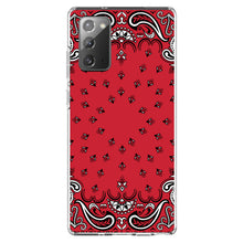 DistinctInk® Clear Shockproof Hybrid Case for Apple iPhone / Samsung Galaxy / Google Pixel - Bandana Print - Red, Black, White