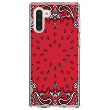 DistinctInk® Clear Shockproof Hybrid Case for Apple iPhone / Samsung Galaxy / Google Pixel - Bandana Print - Red, Black, White