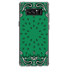 DistinctInk® Clear Shockproof Hybrid Case for Apple iPhone / Samsung Galaxy / Google Pixel - Bandana Print - Green,  Black, White