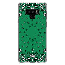 DistinctInk® Clear Shockproof Hybrid Case for Apple iPhone / Samsung Galaxy / Google Pixel - Bandana Print - Green,  Black, White