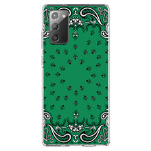 DistinctInk® Clear Shockproof Hybrid Case for Apple iPhone / Samsung Galaxy / Google Pixel - Bandana Print - Green,  Black, White
