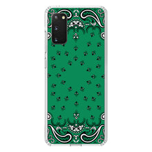 DistinctInk® Clear Shockproof Hybrid Case for Apple iPhone / Samsung Galaxy / Google Pixel - Bandana Print - Green,  Black, White