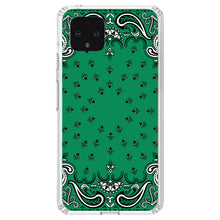 DistinctInk® Clear Shockproof Hybrid Case for Apple iPhone / Samsung Galaxy / Google Pixel - Bandana Print - Green,  Black, White
