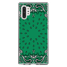 DistinctInk® Clear Shockproof Hybrid Case for Apple iPhone / Samsung Galaxy / Google Pixel - Bandana Print - Green,  Black, White