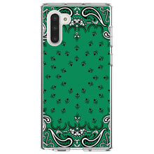 DistinctInk® Clear Shockproof Hybrid Case for Apple iPhone / Samsung Galaxy / Google Pixel - Bandana Print - Green,  Black, White