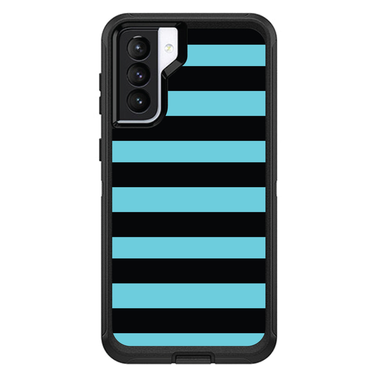 Black & Cyan Bold Stripes OtterBox Defender Case for iPhone & Galaxy, view 6