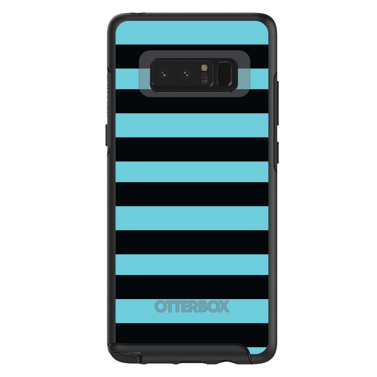 Black & Cyan Bold Stripes OtterBox Symmetry Case for iPhone & Galaxy, view 14