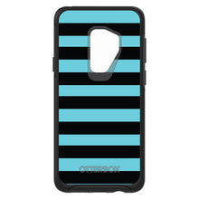 DistinctInk™ OtterBox Symmetry Series Case for Apple iPhone / Samsung Galaxy / Google Pixel - Black & Cyan Bold Stripes