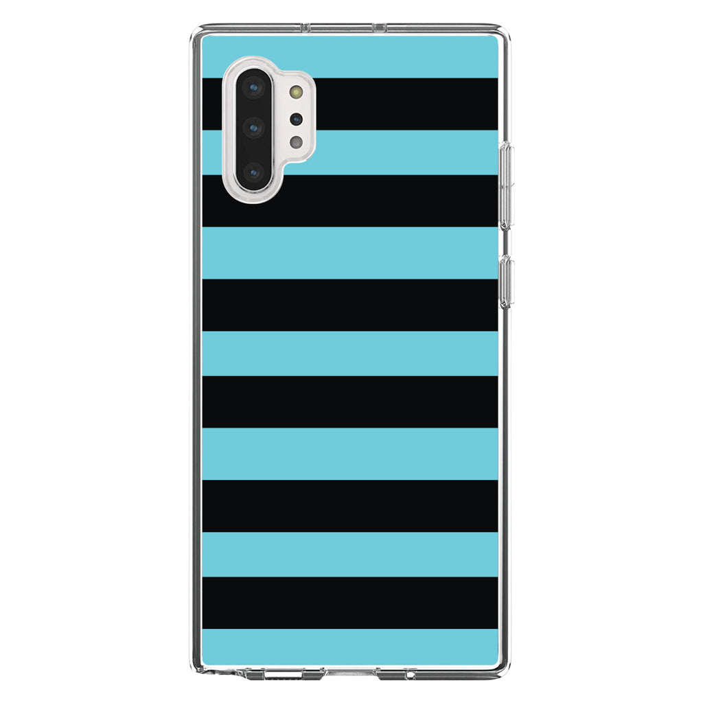 Black & Cyan Bold Horizontal Stripes Clear Shockproof iPhone Case, view 10