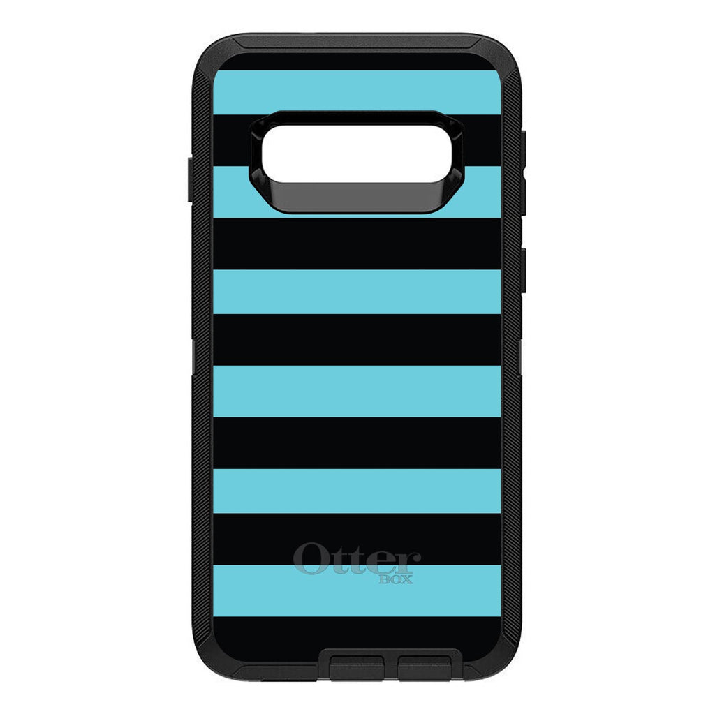 Black & Cyan Bold Stripes OtterBox Defender Case for iPhone & Galaxy, view 9