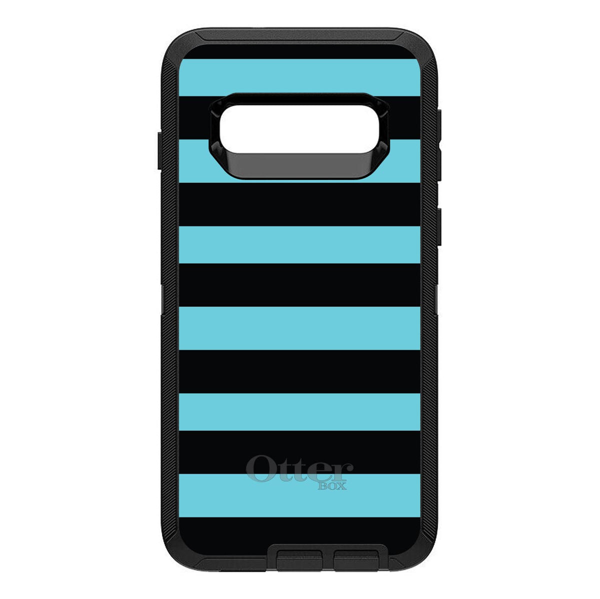 Black & Cyan Bold Stripes OtterBox Defender Case for iPhone & Galaxy, view 9