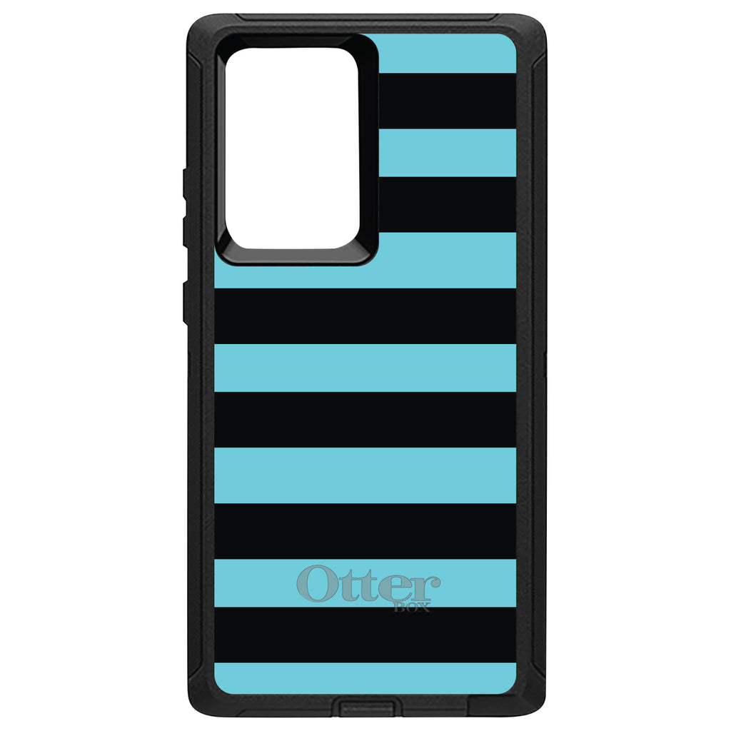 Black & Cyan Bold Stripes OtterBox Defender Case for iPhone & Galaxy, view 13