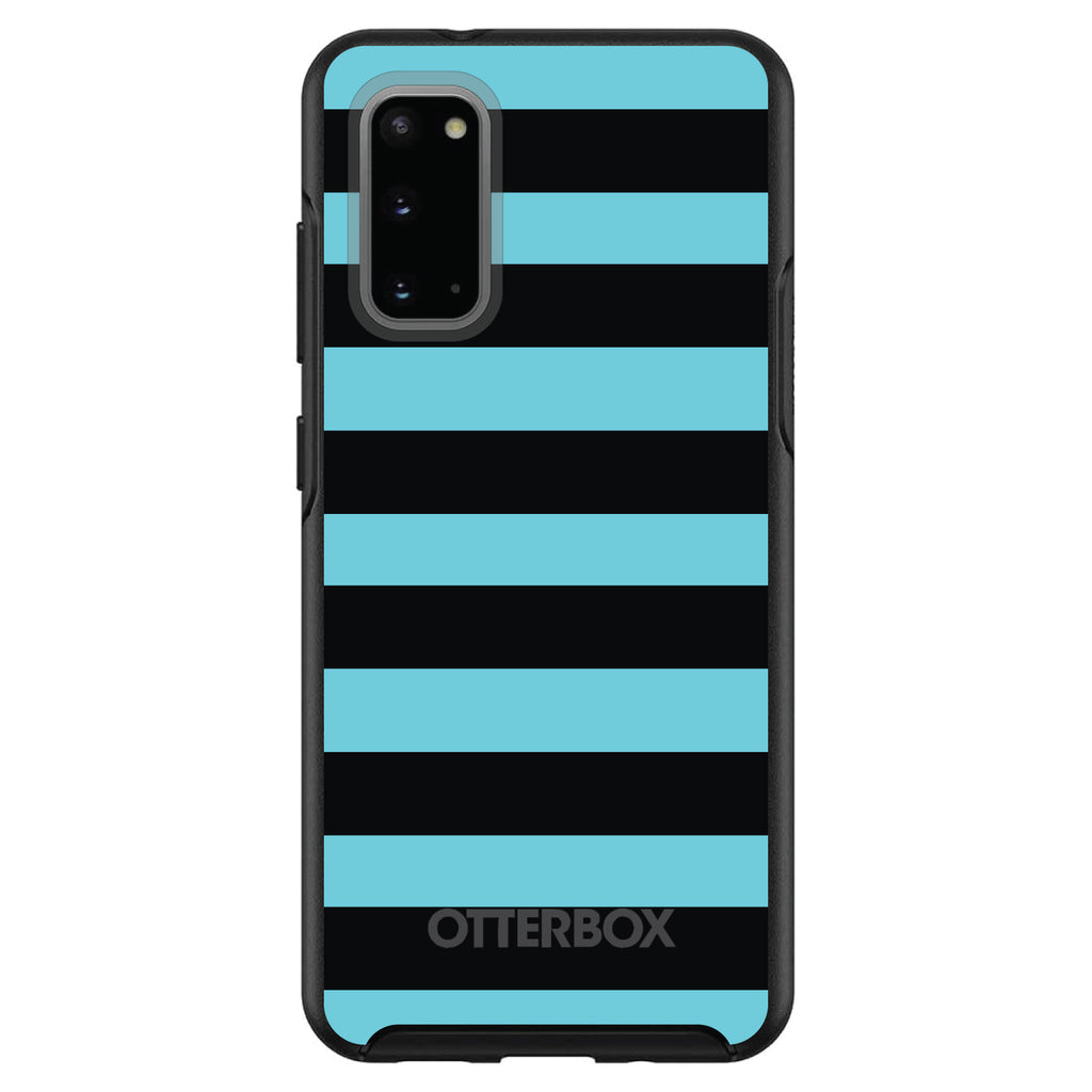 Black & Cyan Bold Stripes OtterBox Symmetry Case for iPhone & Galaxy, view 5