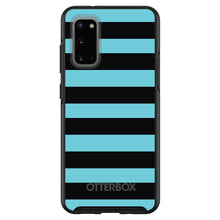 DistinctInk™ OtterBox Symmetry Series Case for Apple iPhone / Samsung Galaxy / Google Pixel - Black & Cyan Bold Stripes