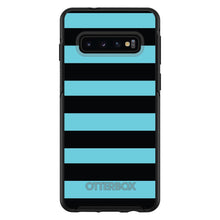 DistinctInk™ OtterBox Symmetry Series Case for Apple iPhone / Samsung Galaxy / Google Pixel - Black & Cyan Bold Stripes