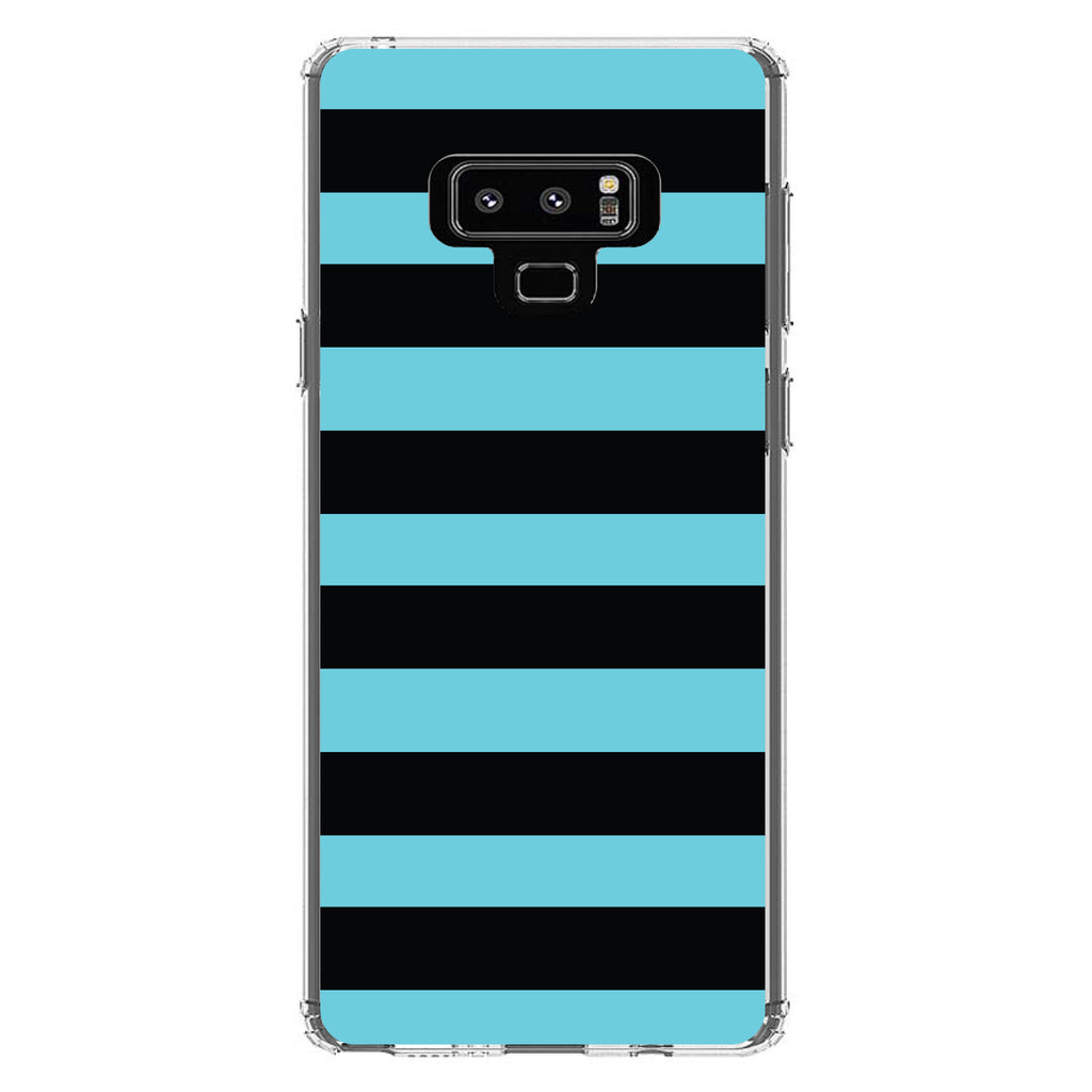 Black & Cyan Bold Horizontal Stripes Clear Shockproof iPhone Case, view 11