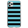 Black & Cyan Bold Horizontal Stripes Clear Shockproof iPhone Case