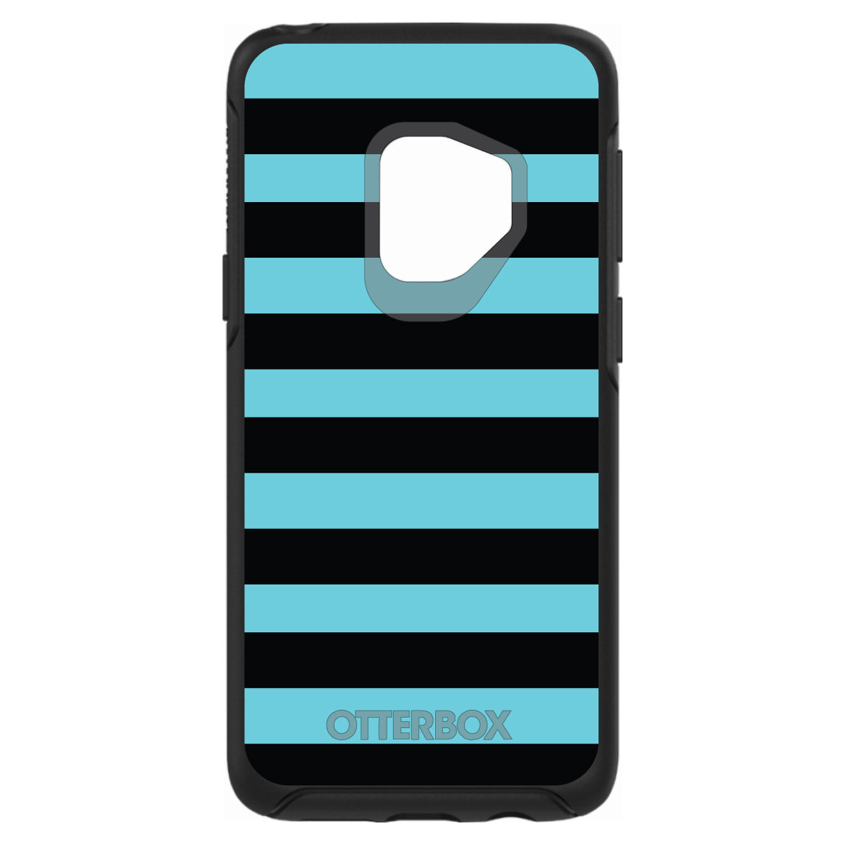 Black & Cyan Bold Stripes OtterBox Symmetry Case for iPhone & Galaxy, view 8