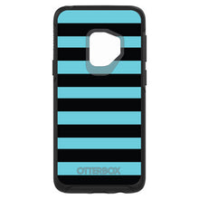 DistinctInk™ OtterBox Symmetry Series Case for Apple iPhone / Samsung Galaxy / Google Pixel - Black & Cyan Bold Stripes