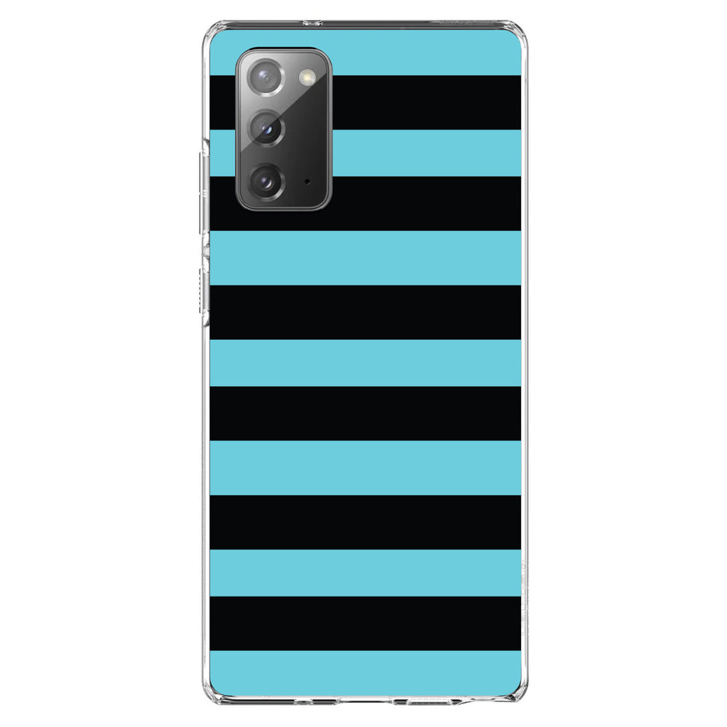 Black & Cyan Bold Horizontal Stripes Clear Shockproof iPhone Case, view 7