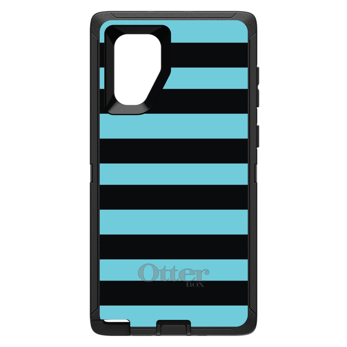Black & Cyan Bold Stripes OtterBox Defender Case for iPhone & Galaxy, view 15