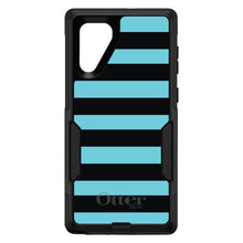 DistinctInk™ OtterBox Commuter Series Case for Apple iPhone or Samsung Galaxy - Black & Cyan Bold Stripes