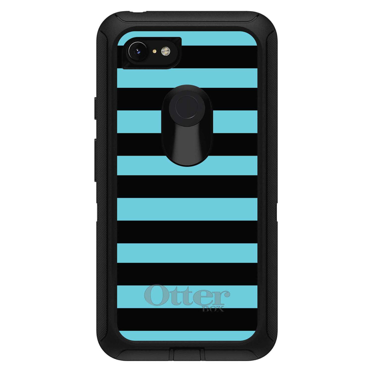Black & Cyan Bold Stripes OtterBox Defender Case for iPhone & Galaxy, view 18