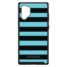 DistinctInk™ OtterBox Symmetry Series Case for Apple iPhone / Samsung Galaxy / Google Pixel - Black & Cyan Bold Stripes