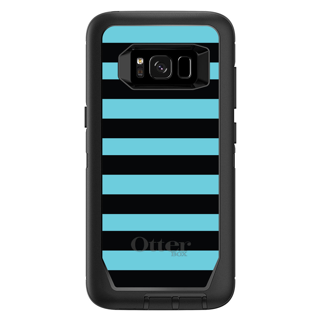 Black & Cyan Bold Stripes OtterBox Defender Case for iPhone & Galaxy, view 12