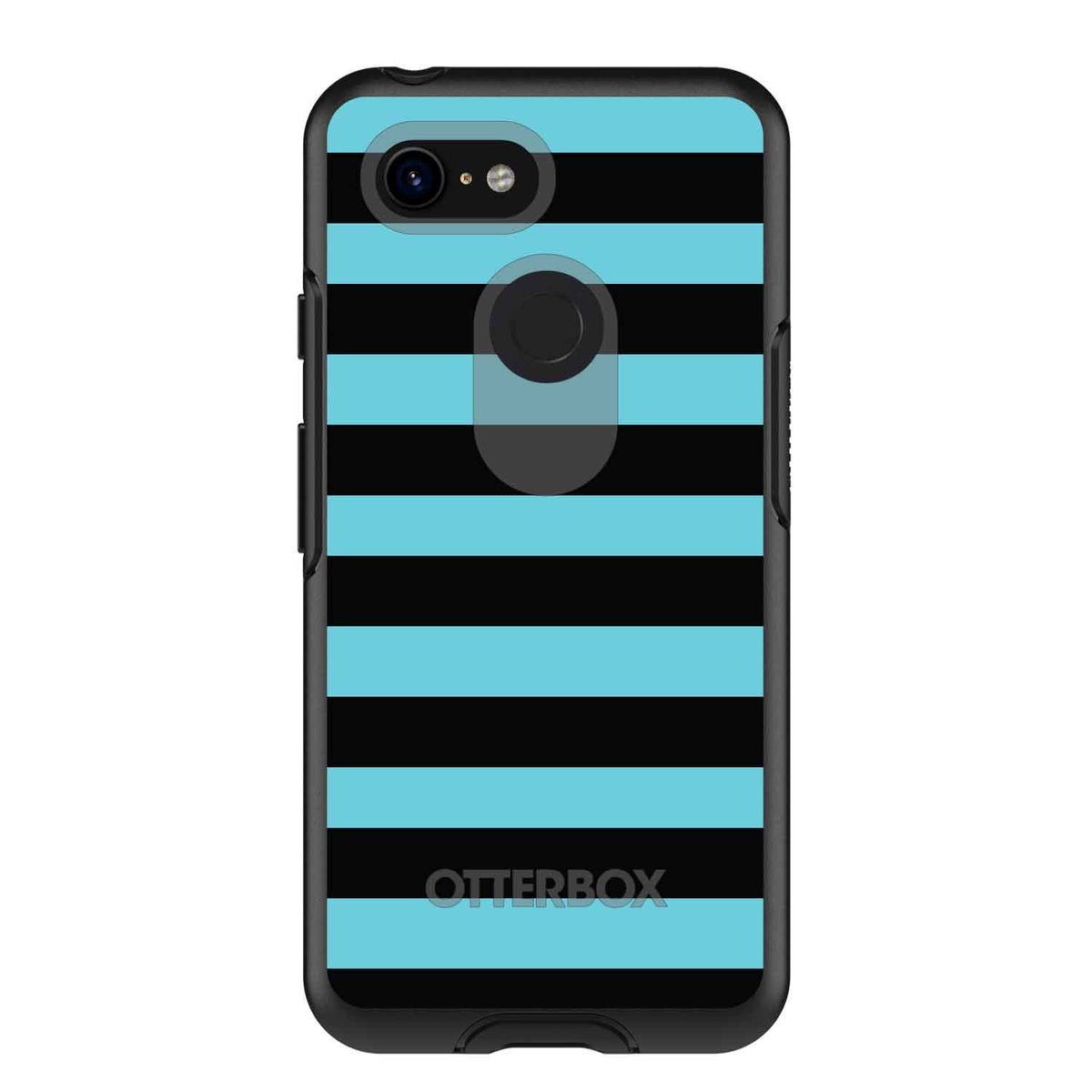 Black & Cyan Bold Stripes OtterBox Symmetry Case for iPhone & Galaxy, view 15
