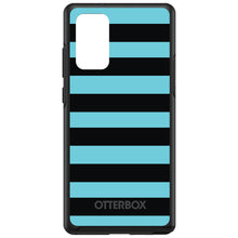 DistinctInk™ OtterBox Symmetry Series Case for Apple iPhone / Samsung Galaxy / Google Pixel - Black & Cyan Bold Stripes