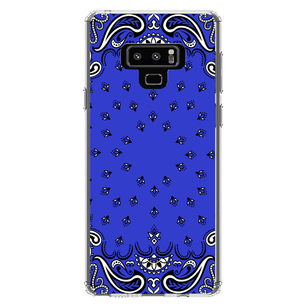 Bandana Print, Blue, Black, White Clear Shockproof iPhone Case, view 11