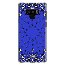 DistinctInk® Clear Shockproof Hybrid Case for Apple iPhone / Samsung Galaxy / Google Pixel - Bandana Print - Blue,  Black, White