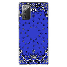 DistinctInk® Clear Shockproof Hybrid Case for Apple iPhone / Samsung Galaxy / Google Pixel - Bandana Print - Blue,  Black, White