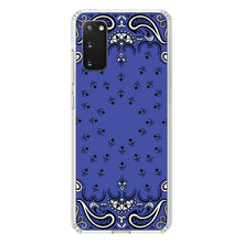 DistinctInk® Clear Shockproof Hybrid Case for Apple iPhone / Samsung Galaxy / Google Pixel - Bandana Print - Blue,  Black, White