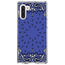 DistinctInk® Clear Shockproof Hybrid Case for Apple iPhone / Samsung Galaxy / Google Pixel - Bandana Print - Blue,  Black, White