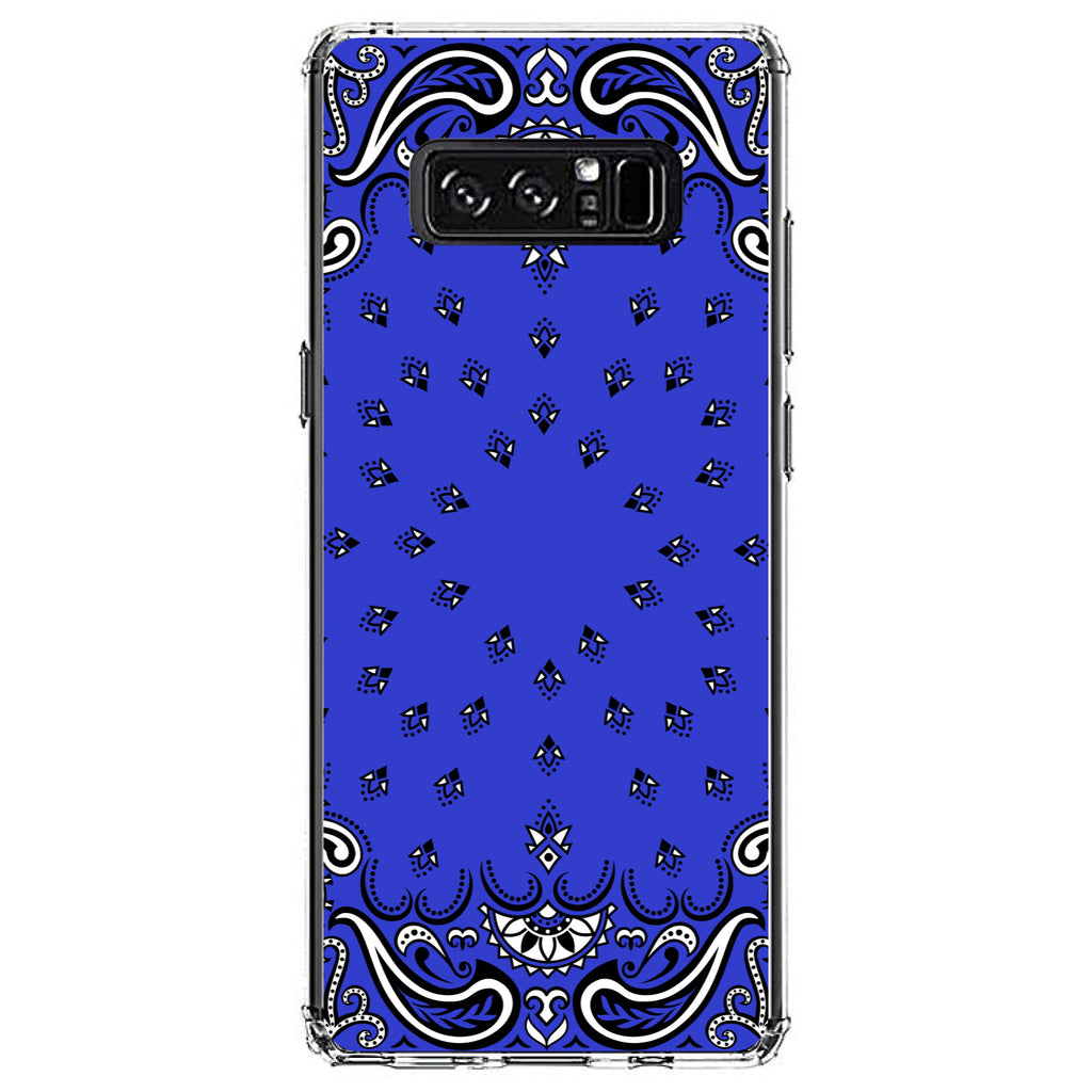 Bandana Print, Blue, Black, White Clear Shockproof iPhone Case, view 12