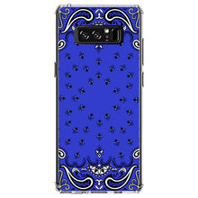 DistinctInk® Clear Shockproof Hybrid Case for Apple iPhone / Samsung Galaxy / Google Pixel - Bandana Print - Blue,  Black, White