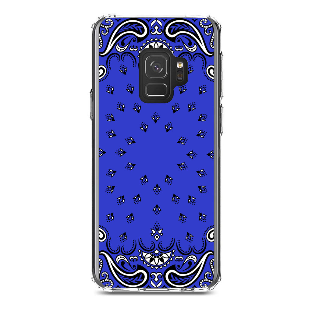 Bandana Print, Blue, Black, White Clear Shockproof iPhone Case, view 19