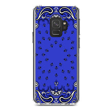DistinctInk® Clear Shockproof Hybrid Case for Apple iPhone / Samsung Galaxy / Google Pixel - Bandana Print - Blue,  Black, White