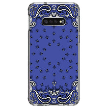 DistinctInk® Clear Shockproof Hybrid Case for Apple iPhone / Samsung Galaxy / Google Pixel - Bandana Print - Blue,  Black, White