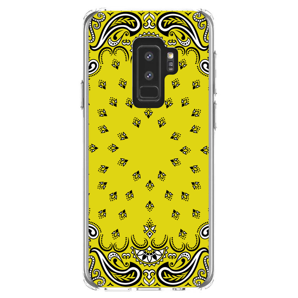 Bandana Print, Yellow, Black, White Clear Shockproof iPhone Case, view 20