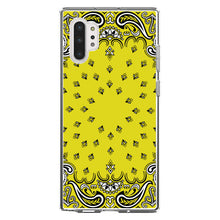 DistinctInk® Clear Shockproof Hybrid Case for Apple iPhone / Samsung Galaxy / Google Pixel - Bandana Print - Yellow,  Black, White