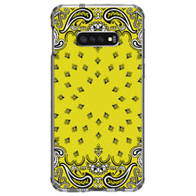 DistinctInk® Clear Shockproof Hybrid Case for Apple iPhone / Samsung Galaxy / Google Pixel - Bandana Print - Yellow,  Black, White