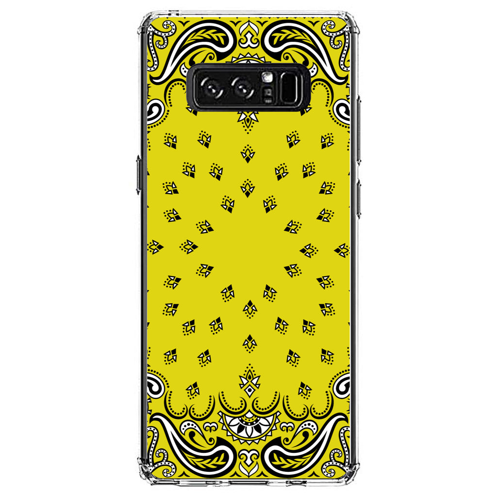 Bandana Print, Yellow, Black, White Clear Shockproof iPhone Case, view 12