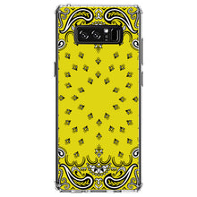 DistinctInk® Clear Shockproof Hybrid Case for Apple iPhone / Samsung Galaxy / Google Pixel - Bandana Print - Yellow,  Black, White