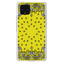 DistinctInk® Clear Shockproof Hybrid Case for Apple iPhone / Samsung Galaxy / Google Pixel - Bandana Print - Yellow,  Black, White