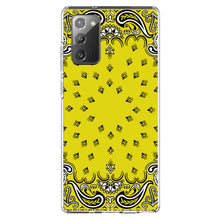 DistinctInk® Clear Shockproof Hybrid Case for Apple iPhone / Samsung Galaxy / Google Pixel - Bandana Print - Yellow,  Black, White