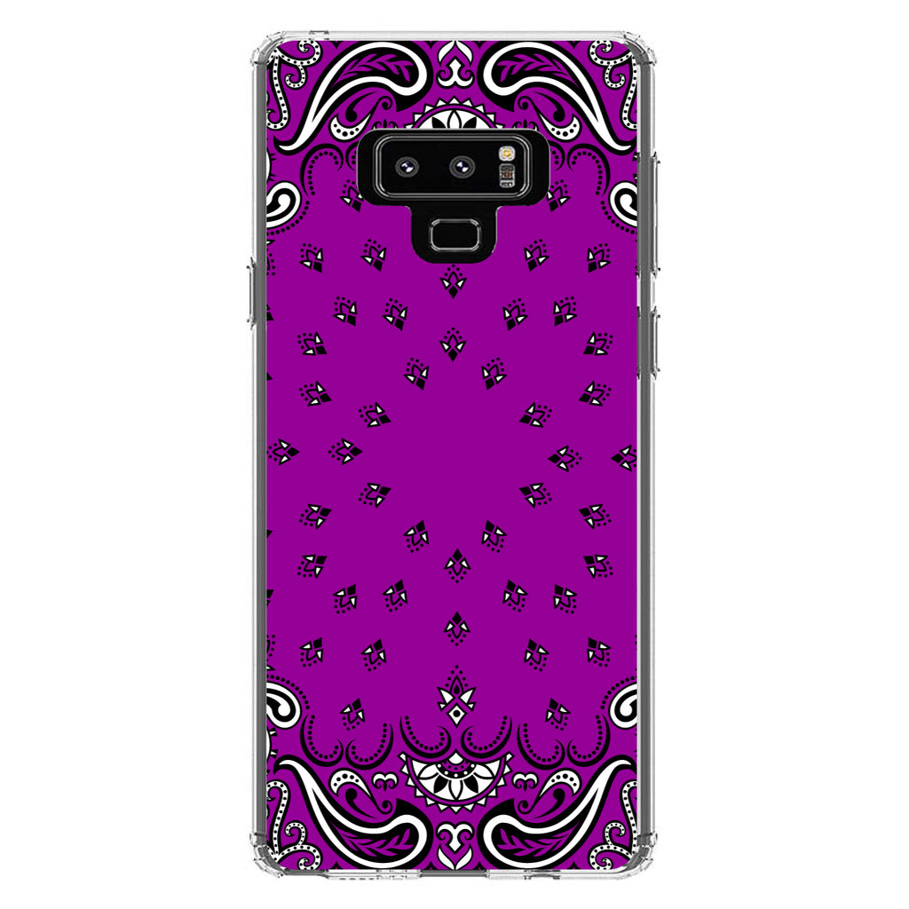 Bandana Print, Purple, Black, White Clear Shockproof iPhone Case, view 11