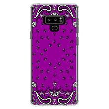 DistinctInk® Clear Shockproof Hybrid Case for Apple iPhone / Samsung Galaxy / Google Pixel - Bandana Print - Purple,  Black, White